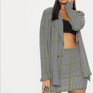 Black Dogtooth Mini Skirt